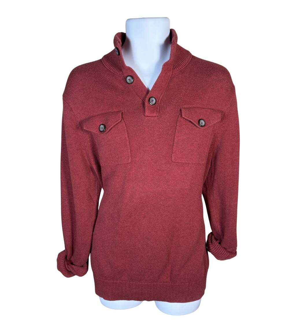 Banana Republic MendHenley Sweater w/Dual Chest Pockets in Burgundy, Large